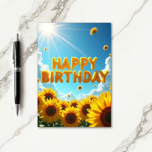 Fluffy Yellow Birthday Card