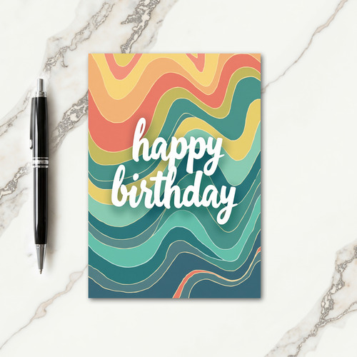 Fluid Script Birthday Card