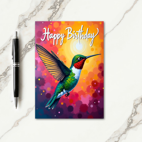 Flying Bird Birthday Card
