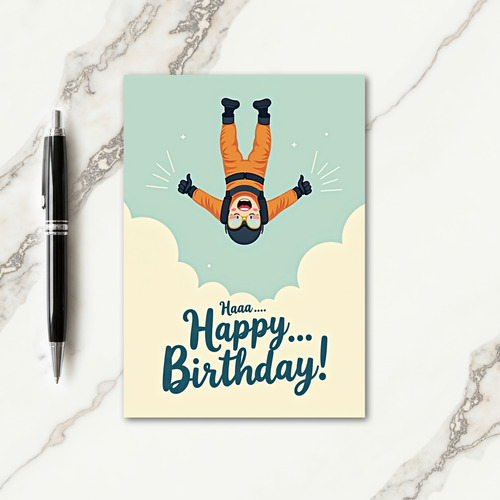 Flying Character Birthday Card