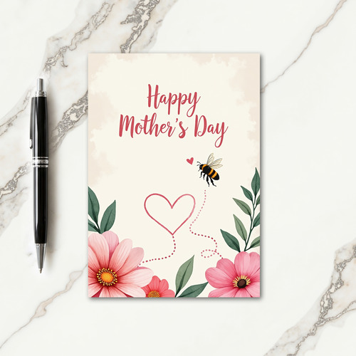 Flying Heart Mothers Card
