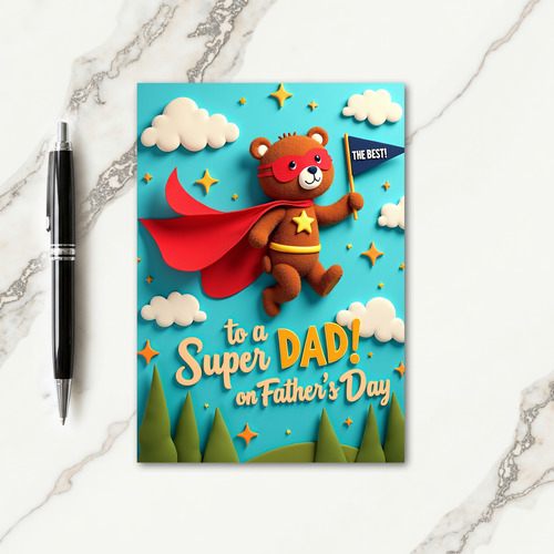 Flying Hero Fathers Day Card