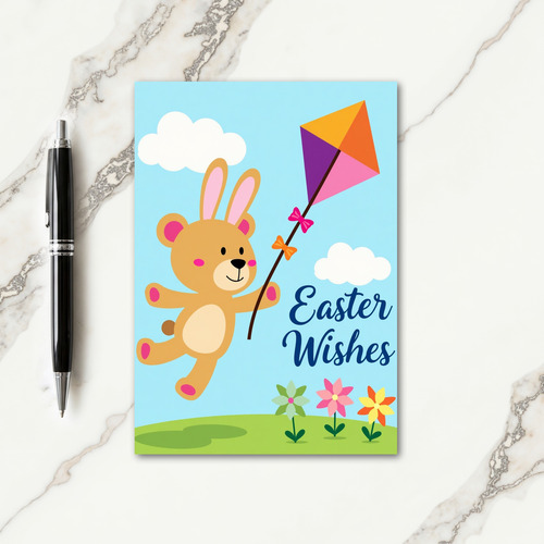 Flying Kite Easter Wishes Card