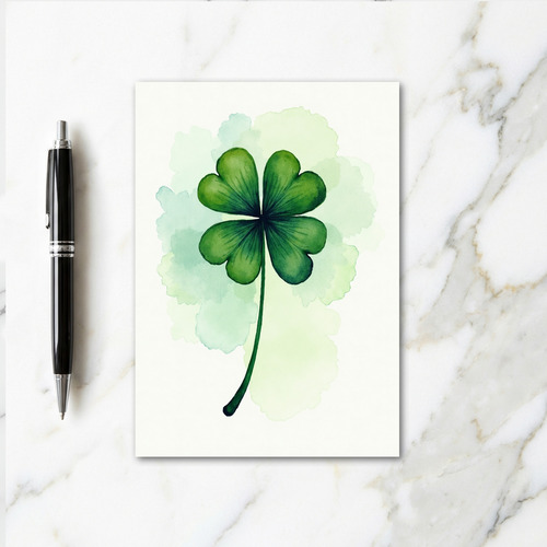 Foil Clover Watercolor Art Card