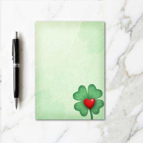 Foil Heart Clover Good Luck Card