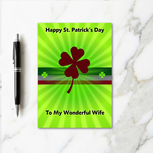 Foil St Patricks Day Wife Card