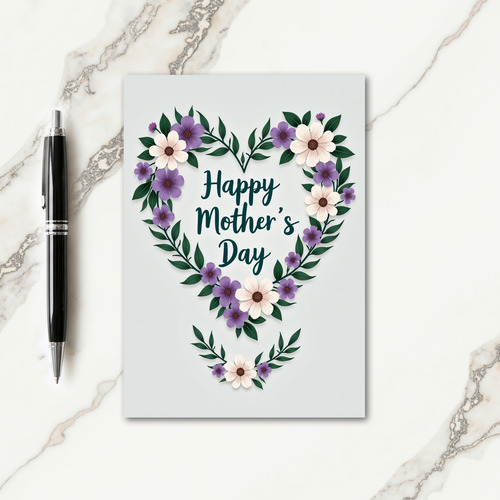 Foliage Heart Mothers Day Card