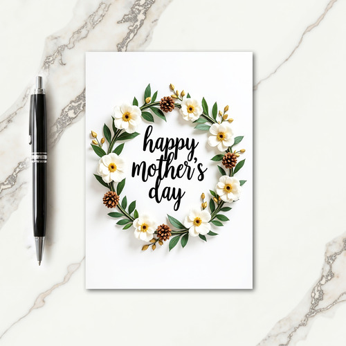 Foliage Mothers Day Faux Gold Foil Card