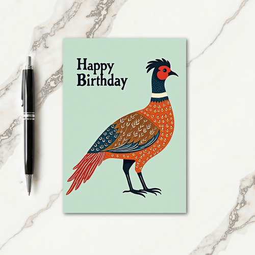 Folk Art Bird Celebration Card