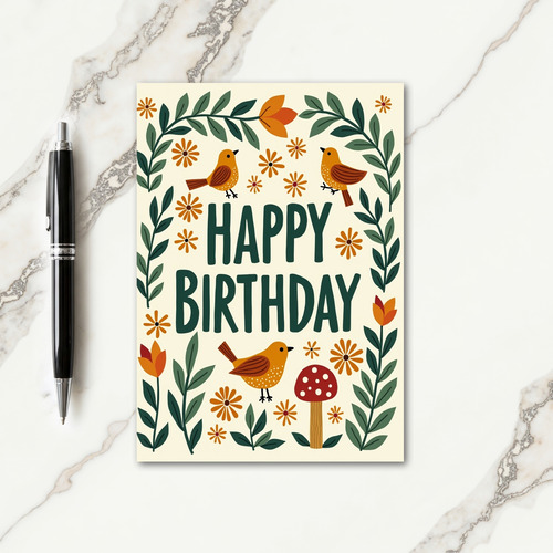 Folk Art Birthday Card