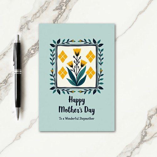 Folk Art Mothers Day Motif Card