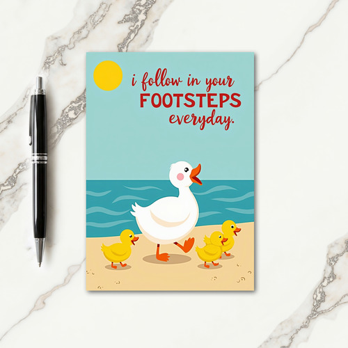 Follow Your Steps Beach Bird Card