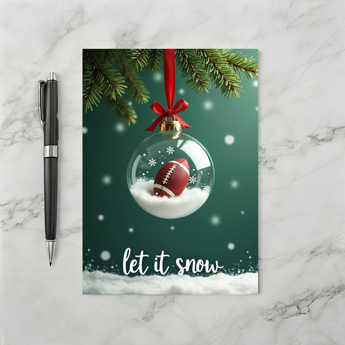 Football Christmas Snow Globe Card