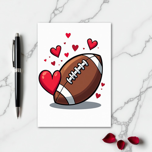 Football Heart Love Card