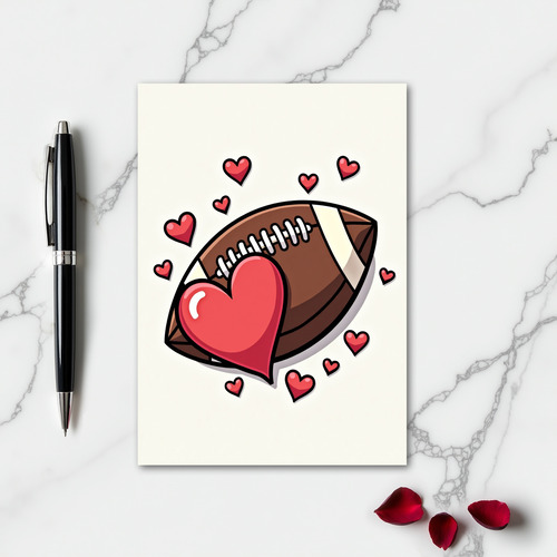 Football Heart Love Great Card