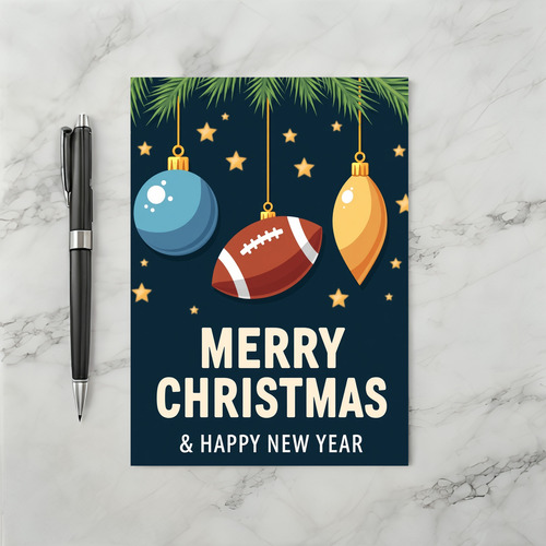 Football Ornament Christmas Card