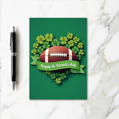 Football Shamrock Holiday Card