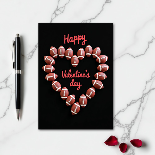 Footballs Heart Pattern Card