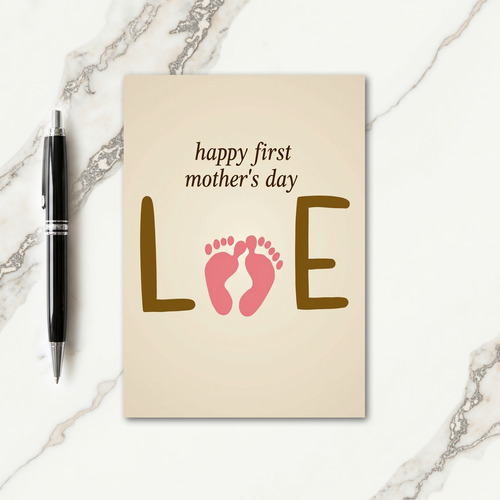 Footprint Love Mothers Day Card