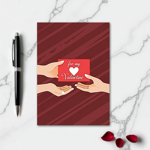 For My Valentine Love Card