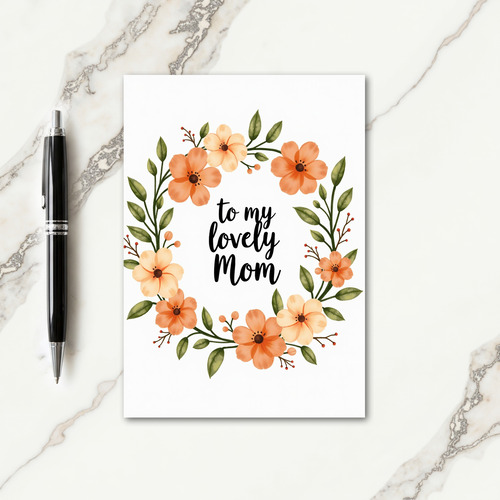 For My Wife Floral Watercolor Card