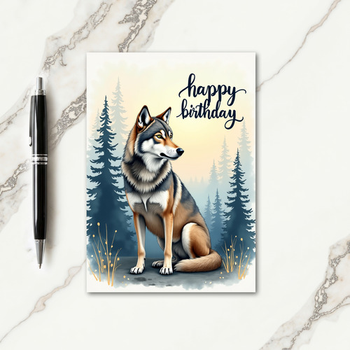 Forest Canine Birthday Card