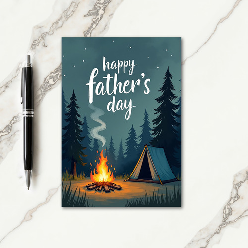 Forest Fathers Day Camp Card
