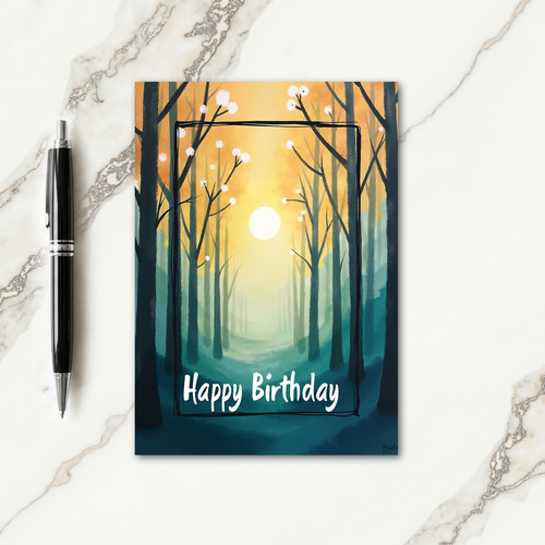 Forest Glow Birthday Card