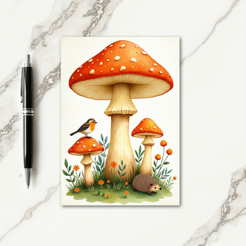 Forest Mushroom Birthday Card