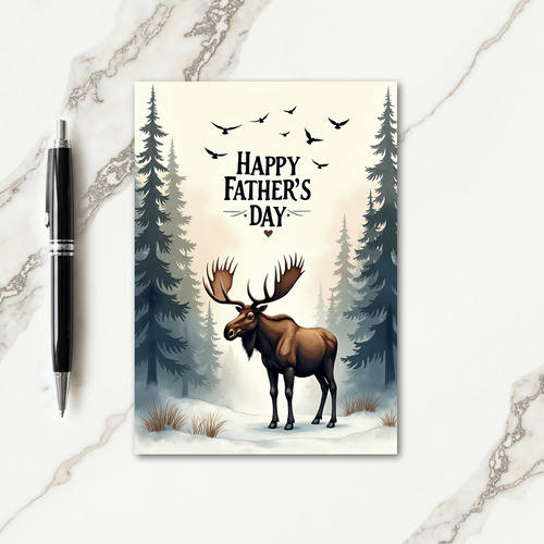 Forest Stag Fathers Day Art Card