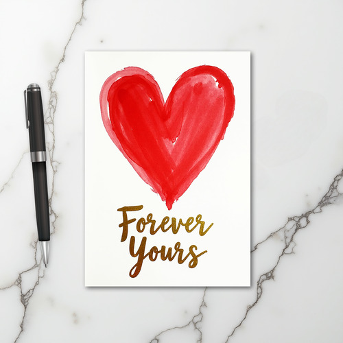 Forever Yours Romantic Heart Card