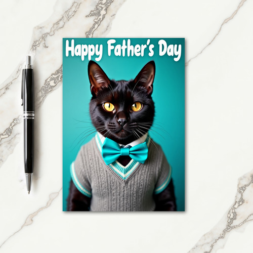 Formal Feline Fathers Day Card