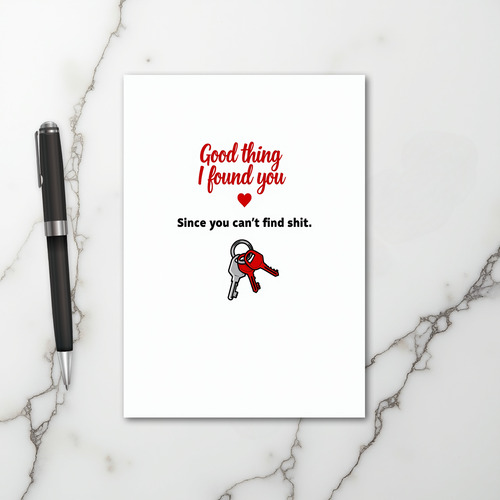 Found You Funny Lost Keys Card