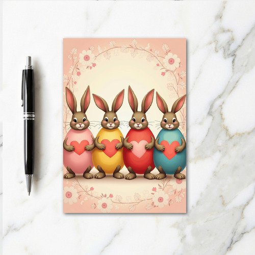 Four Cute Bunny Love Card