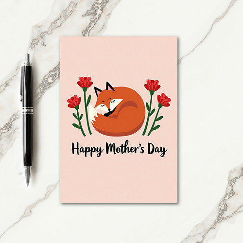 Fox Floral Mothers Day Wishes Card