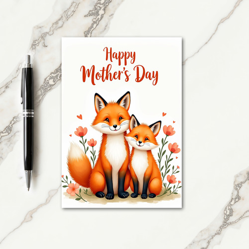 Fox Mothers Day Art Card