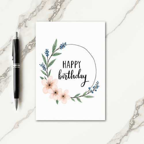 Framed Botanical Birthday Card