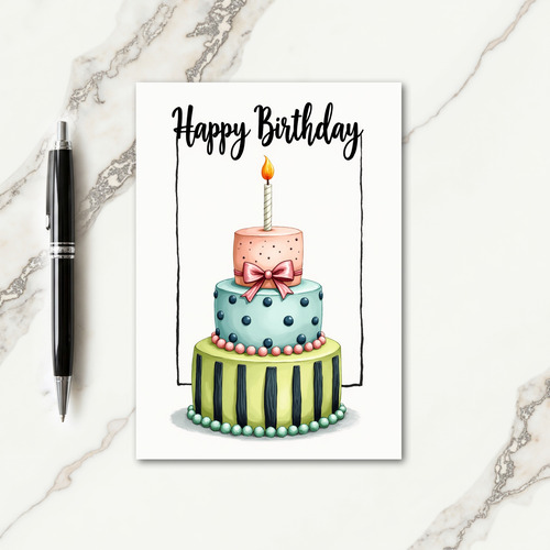 Framed Cake Birthday Card