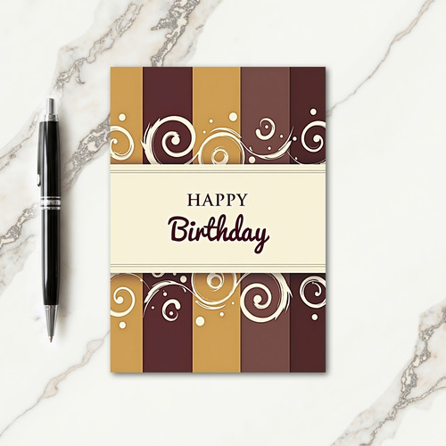 Framed Cream Birthday Card