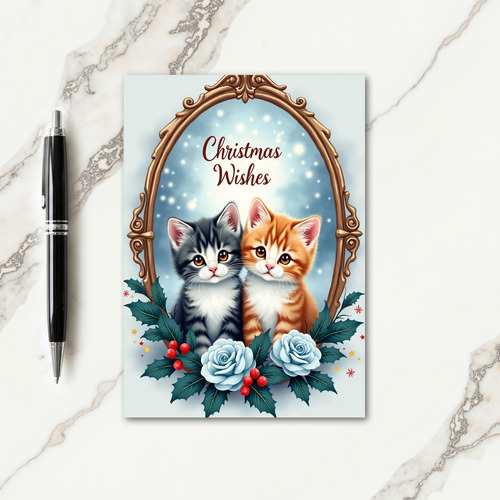 Framed Feline Christmas Card