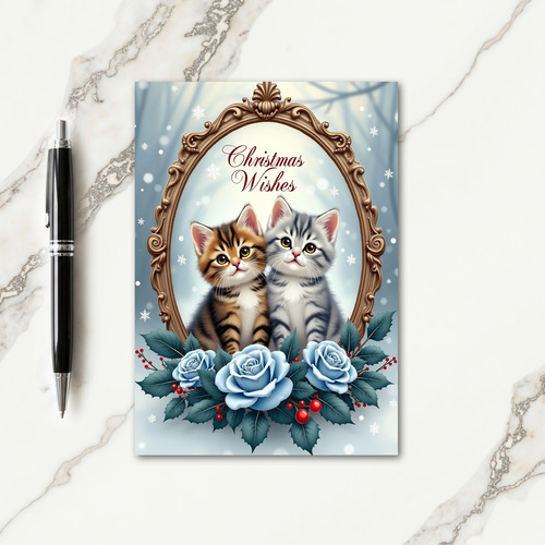 Framed Kitten Christmas Card