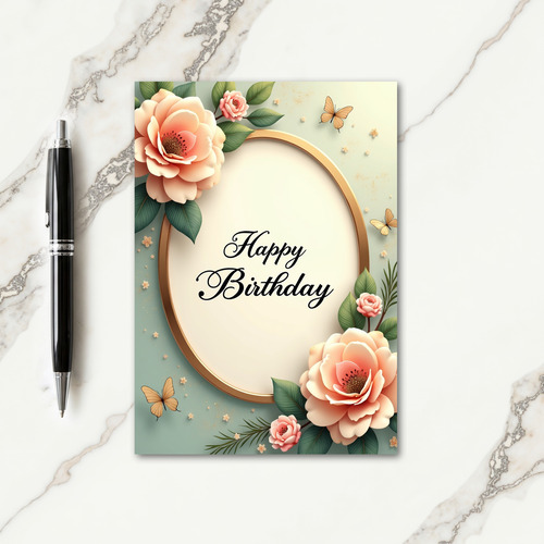 Framed Muted Hues Birthday Card