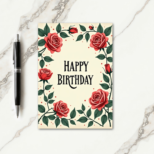Framed Vine Birthday Card