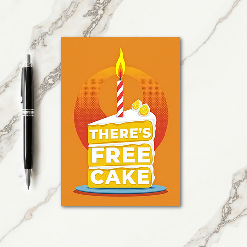 Free Cake Birthday Slice Card