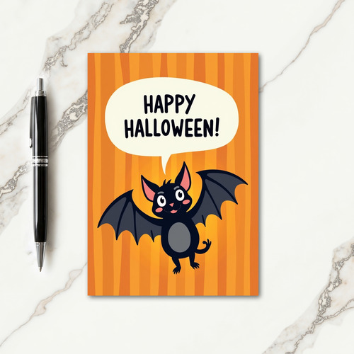 Friendly Bat Halloween Card