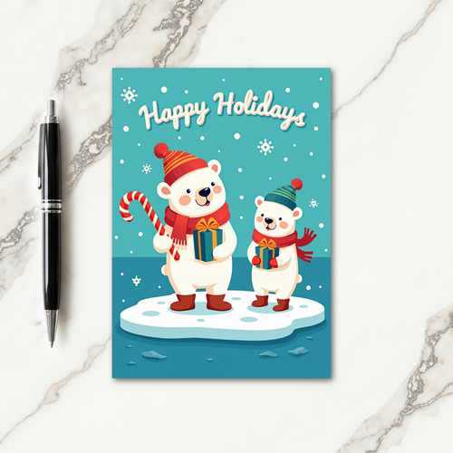 Friendly Bear Duo Christmas Card