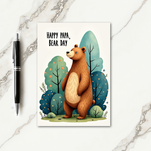 Friendly Bear Fathers Day Card