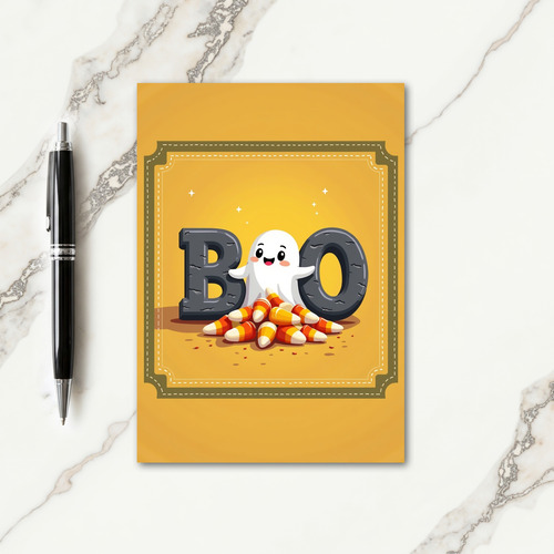 Friendly Boo Ghost Card