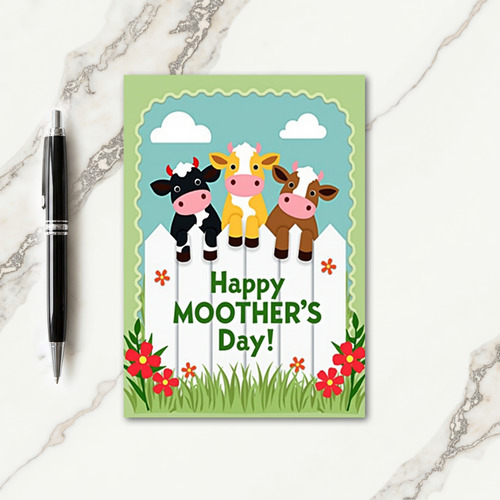 Friendly Bovines Mothers Day Card