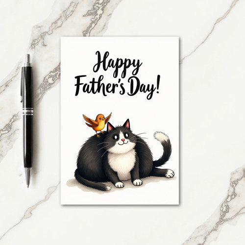 Friendly Cat Fathers Day Card